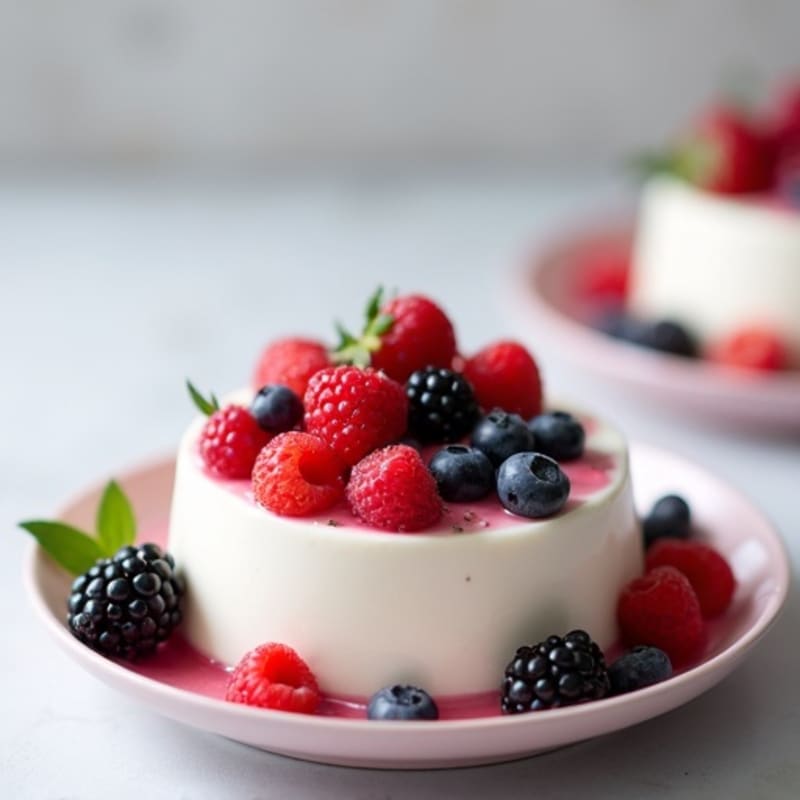 Silky Greek Yogurt Protein Pudding with Mixed Berries