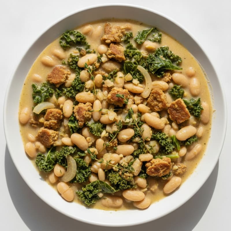 Silky White Bean and Vegetable Stew with Tempeh