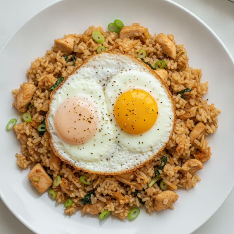Kimchi Fried Rice with Fried Egg