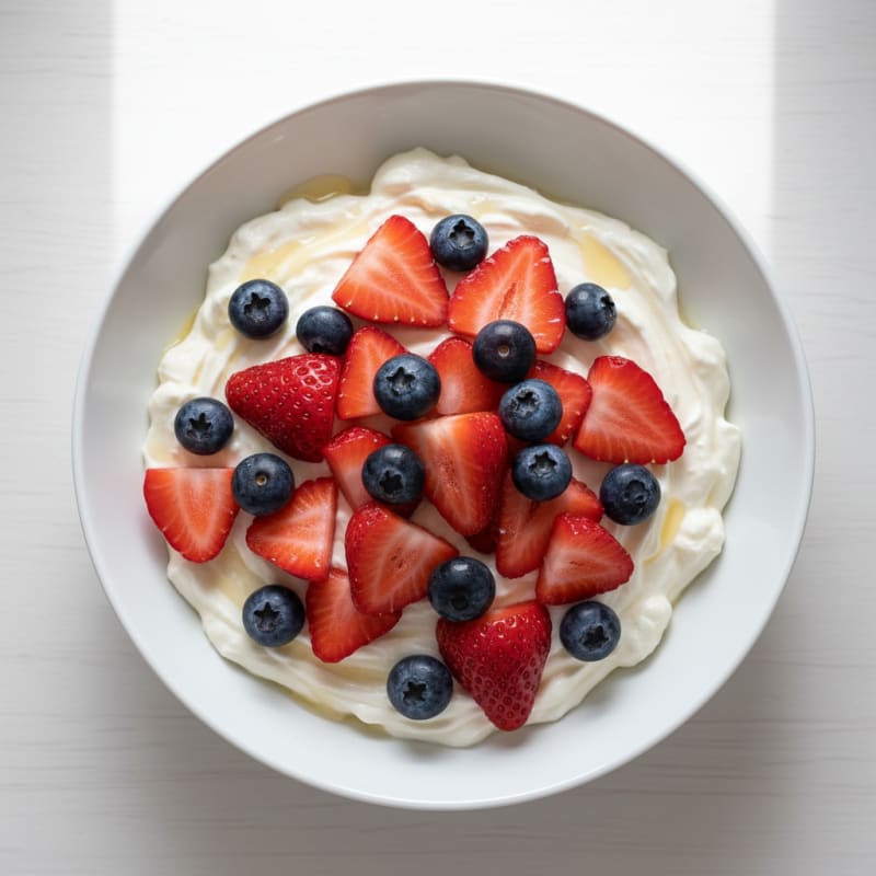 Silky Vanilla Protein Yogurt with Fresh Berries