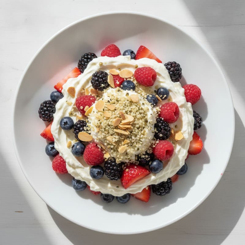 Greek Yogurt Protein Parfait with Mixed Berries