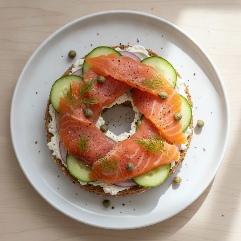 High-Protein Smoked Salmon Everything Bagel