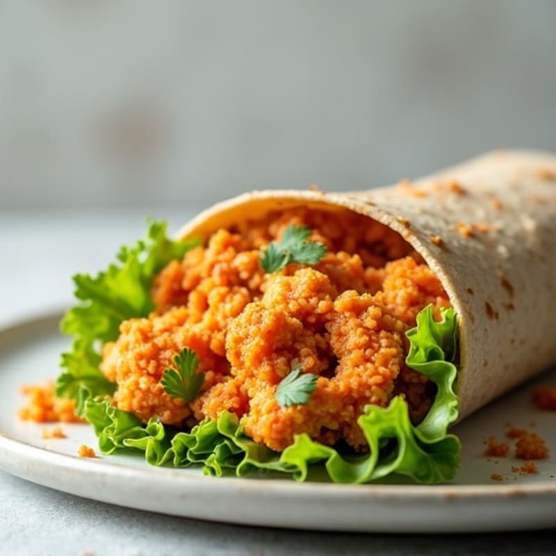 Healthy Crispy Buffalo Chicken Ranch Wrap