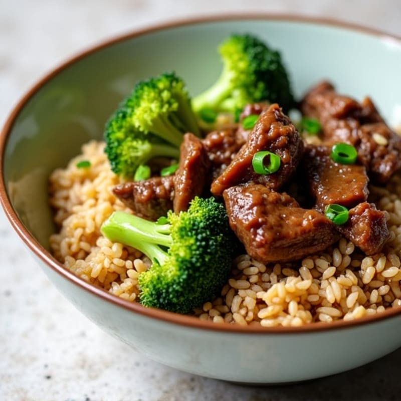 Ginger-Garlic Beef and Broccoli Rice Bowl