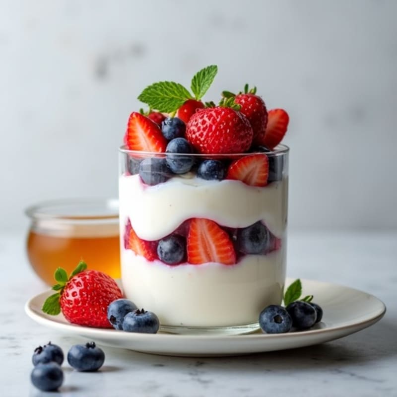 Greek Yogurt Protein Parfait with Mixed Berries