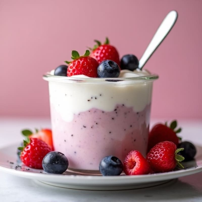 Silky Greek Yogurt Protein Mousse with Berries