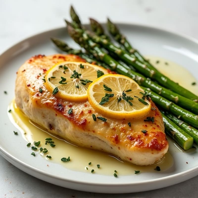 Lemon Herb Roasted Chicken with Roasted Asparagus
