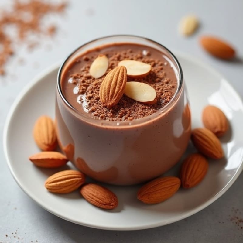 Silky Chocolate Protein Pudding with Almonds