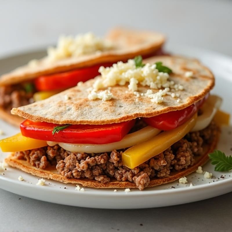 Crispy Lean Ground Beef Whole Wheat Quesadillas