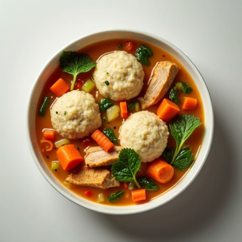 Hearty Chicken and Vegetable Stew with Fluffy Herb Dumplings
