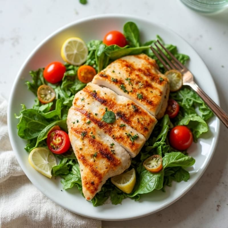 Grilled Chicken and Mixed Greens Salad with Lemon Vinaigrette