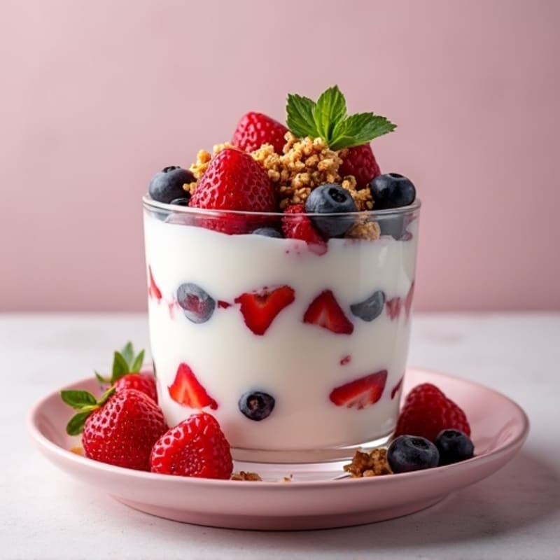 Greek Yogurt Protein Parfait with Mixed Berries
