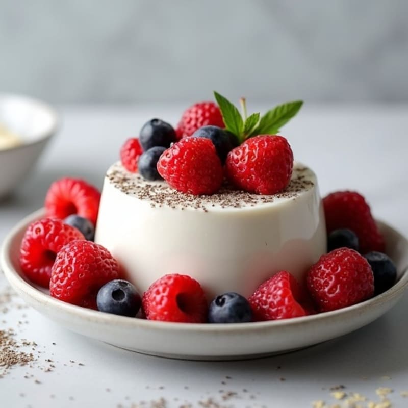 Silky Greek Yogurt Protein Pudding with Mixed Berries