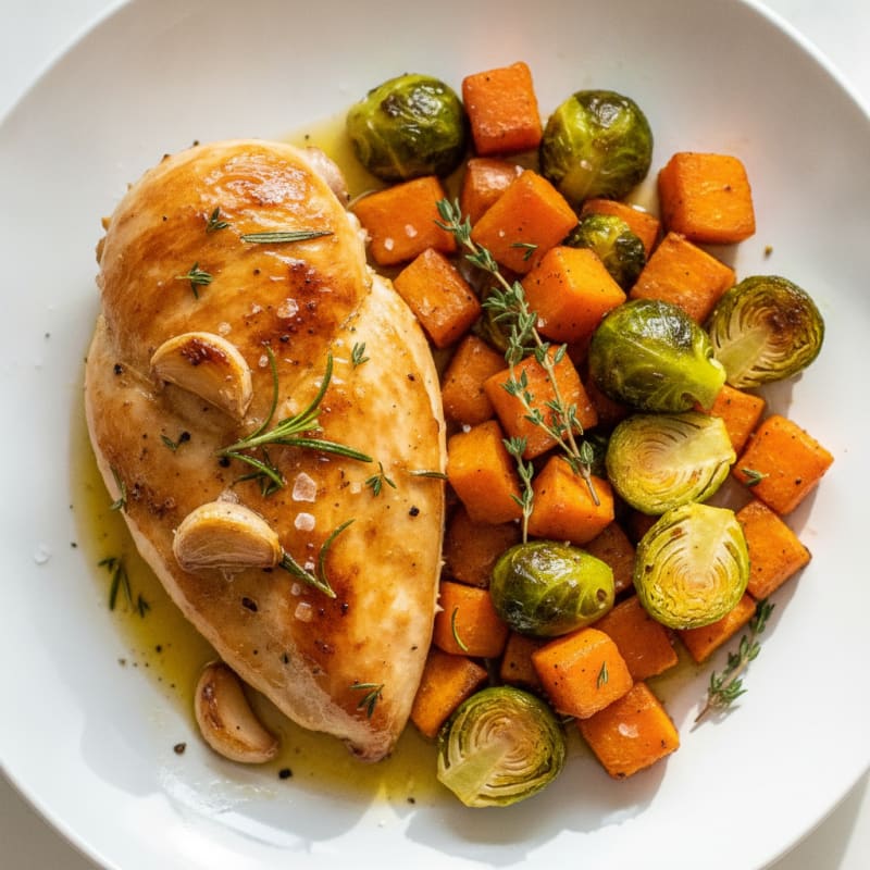 Garlic Herb Roasted Chicken with Root Vegetables