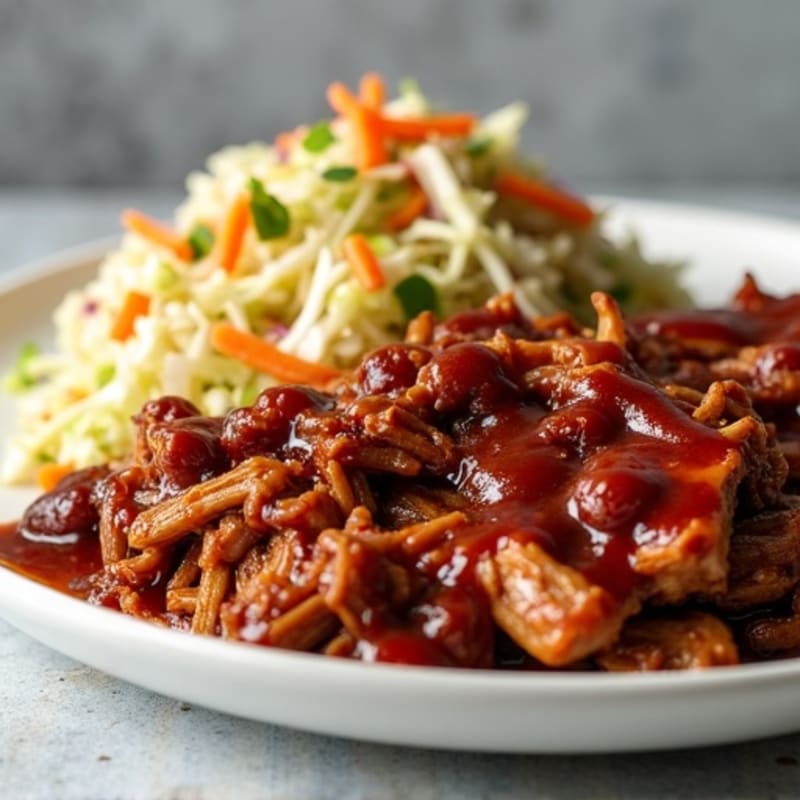 Lean BBQ Pulled Pork with Crunchy Slaw