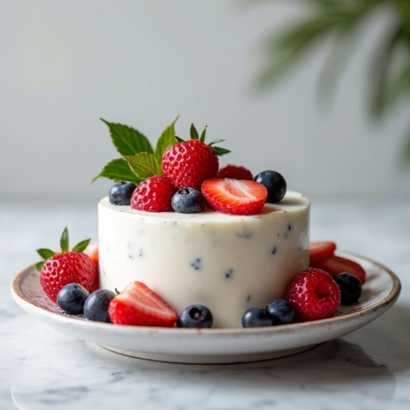 Greek Yogurt Protein Mousse with Mixed Berries