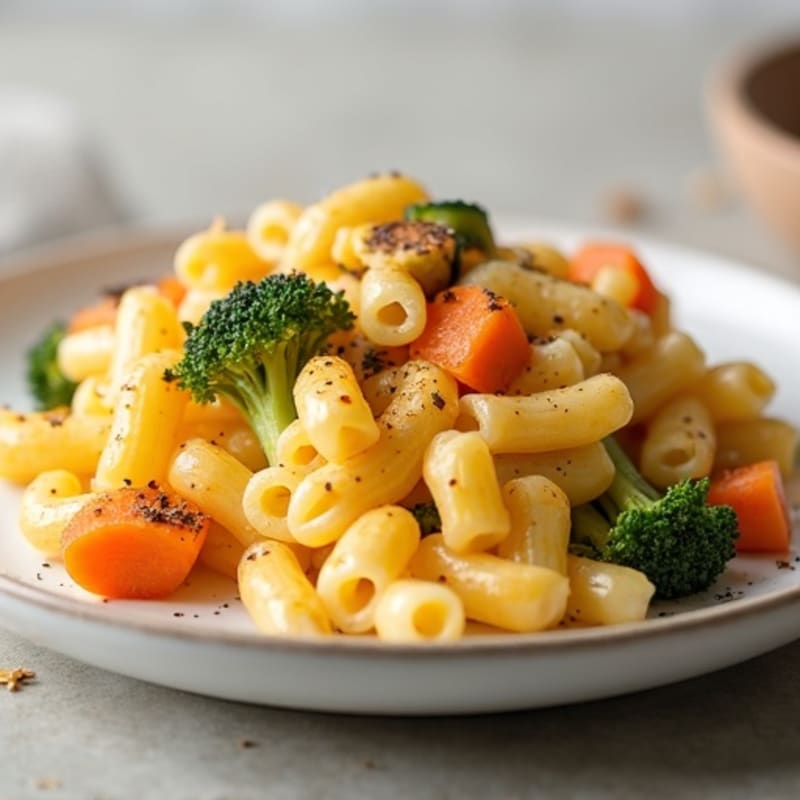 Protein-Packed Baked Mac and Cheese with Crispy Roasted Vegetables