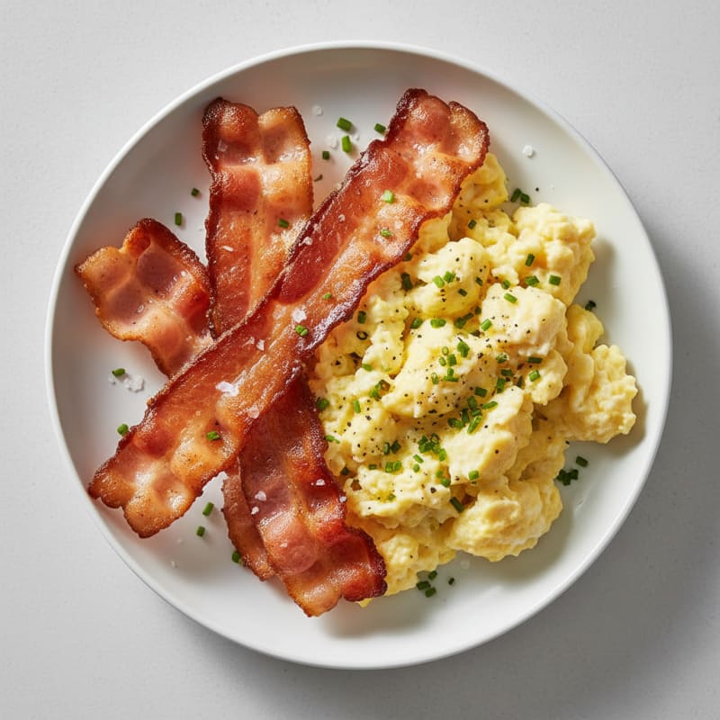 Crispy Pan-Fried Bacon & Eggs