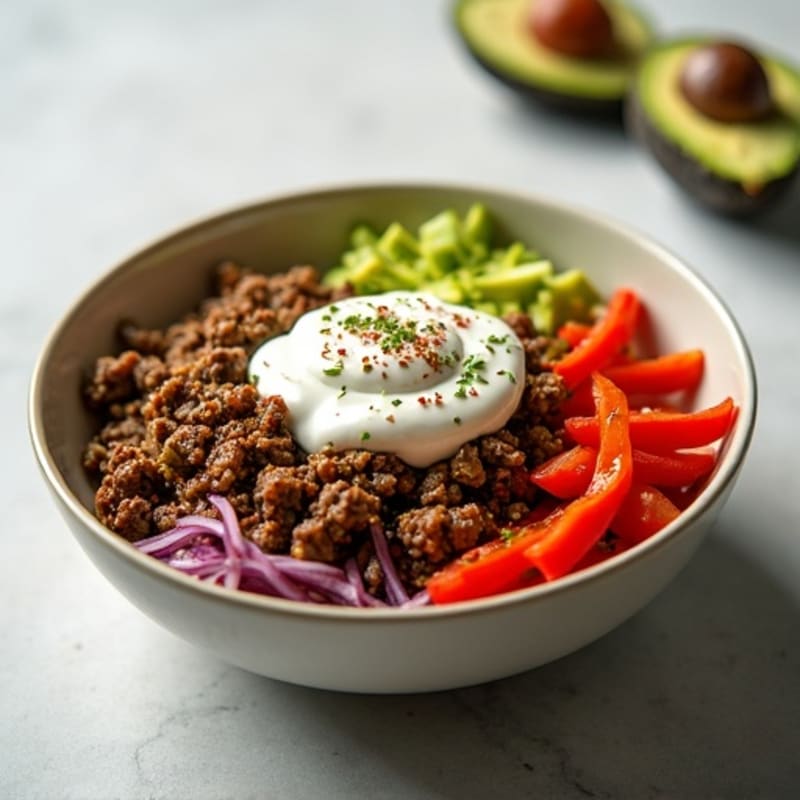 Seasoned Ground Beef Bowl with Special Sauce