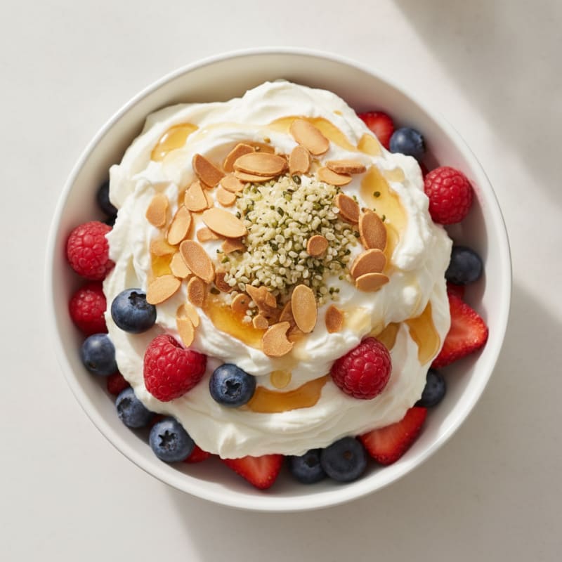 Silky Greek Yogurt Protein Parfait with Berries