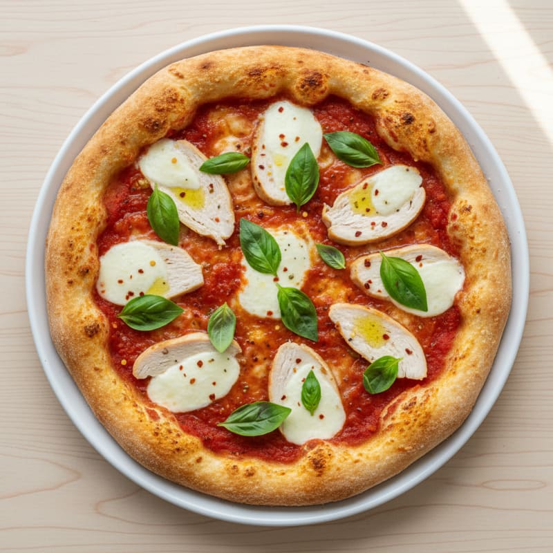 Golden Margherita Pizza with Zesty Basil