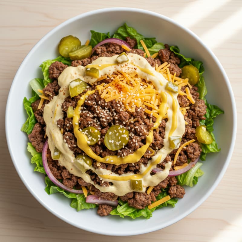 Ground Beef Big Mac Bowl