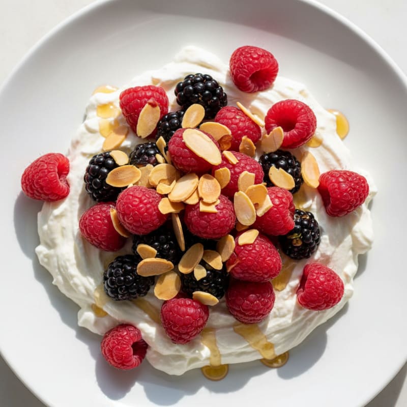 Silky Greek Yogurt Protein Mousse with Mixed Berries