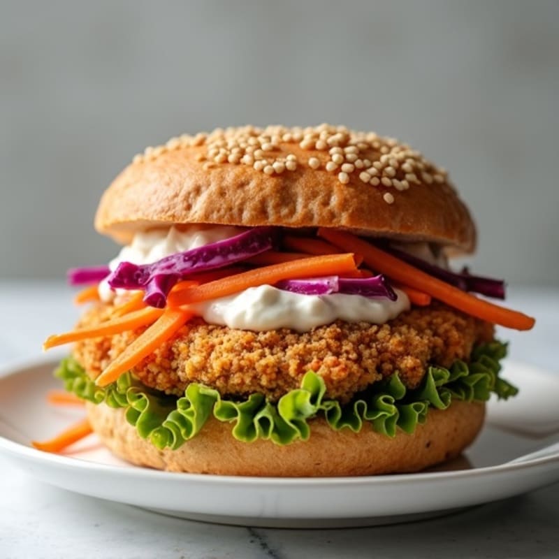 Crispy Air-Fried Chicken Sandwich with Creamy Slaw