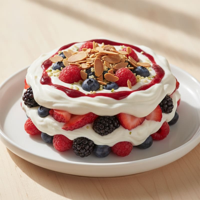 Greek Yogurt Protein Parfait with Mixed Berries