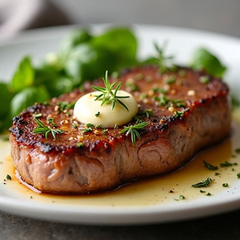 Herb-Crusted Pan-Seared Steak with Garlic Butter