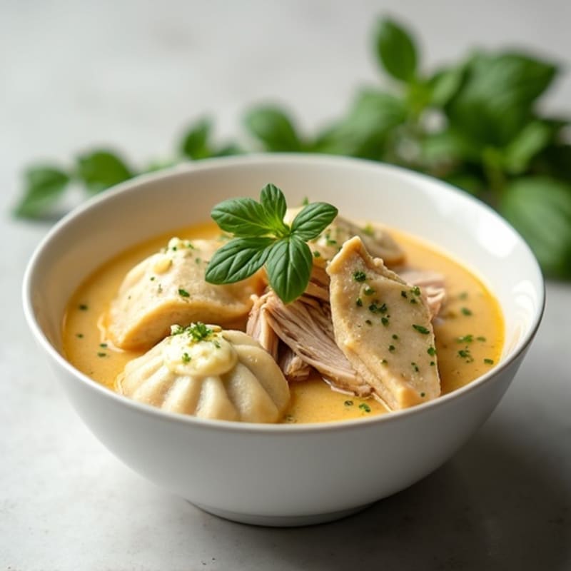 Lightened-Up Creamy Chicken and Herb Dumplings