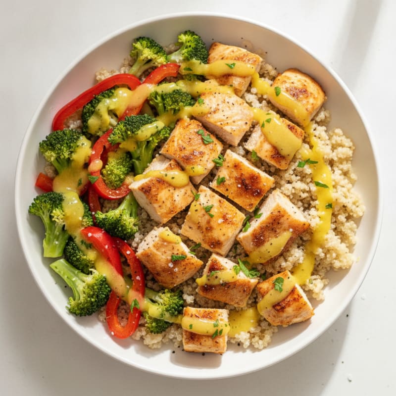 Lemon-Herb Roasted Chicken and Quinoa Bowl