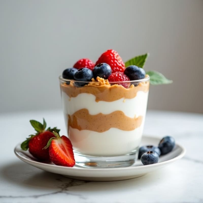 Greek Yogurt Protein Parfait with Nut Butter Swirl