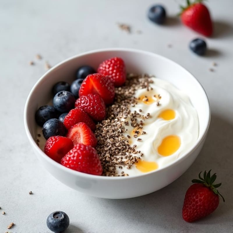 Creamy Greek Yogurt with Mixed Berries and Chia Seeds