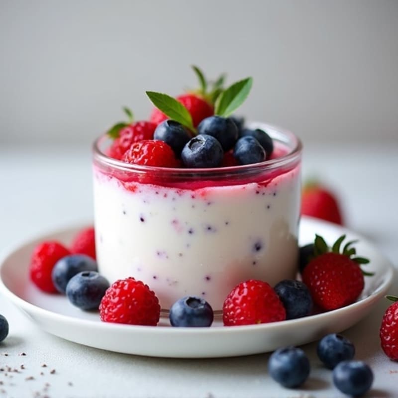 Greek Yogurt Protein Mousse with Mixed Berries