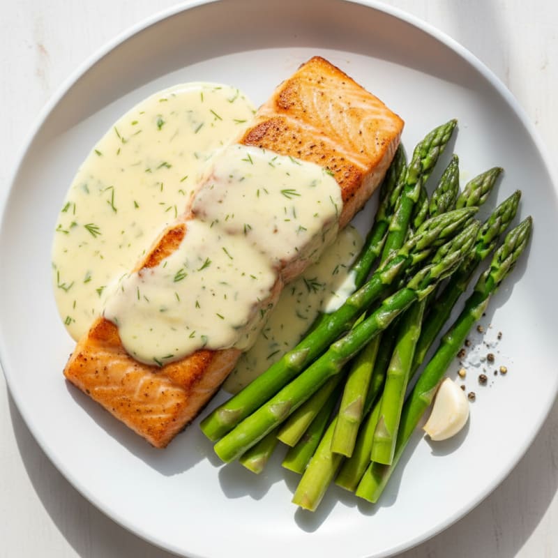 Pan-Seared Salmon with Lemon-Dill Sauce