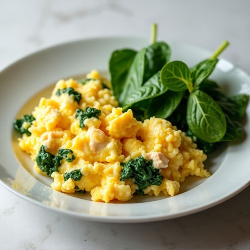 Egg White Scramble with Spinach and Turkey Breast
