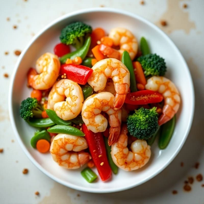 Garlic Shrimp Stir-Fry with Crispy Asian Vegetables