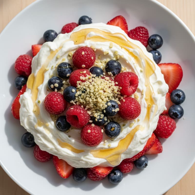Greek Yogurt Protein Parfait with Mixed Berries