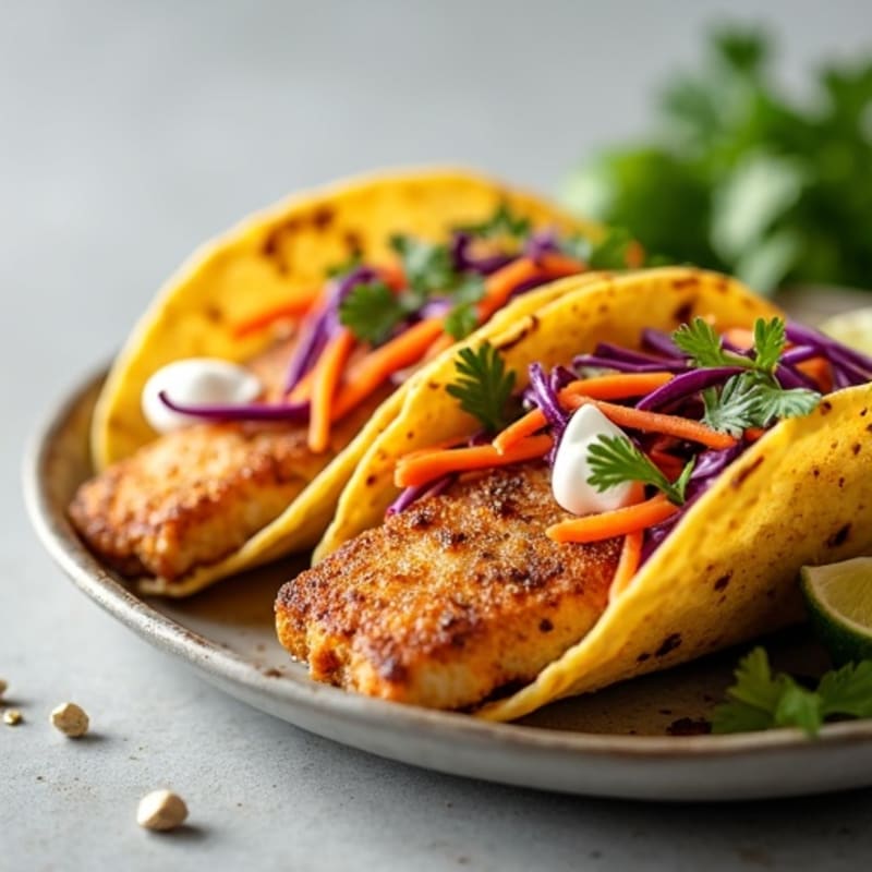 Crispy Baked Fish Tacos with Lime Slaw