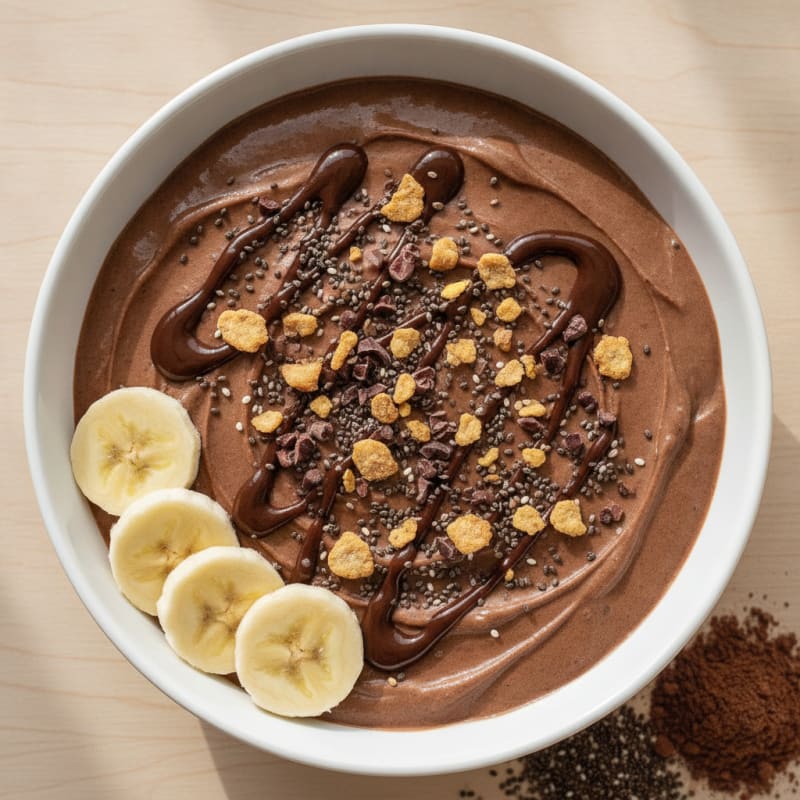 Chocolate Protein Smoothie Bowl with Chia Seeds