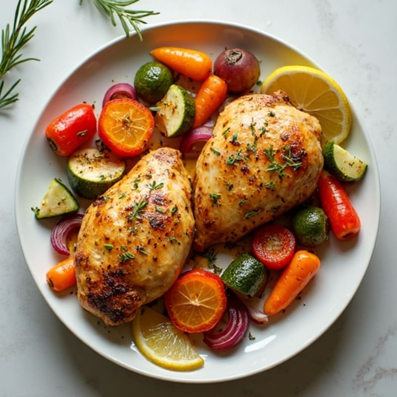 Sheet Pan Lemon-Herb Roasted Chicken with Crispy Vegetables