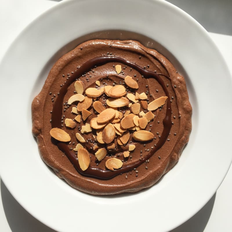 Silky Chocolate Protein Pudding with Almonds