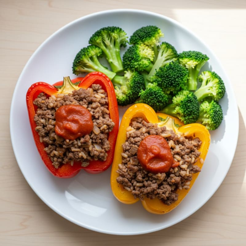 Beef-Stuffed Bell Peppers with Savory Rice