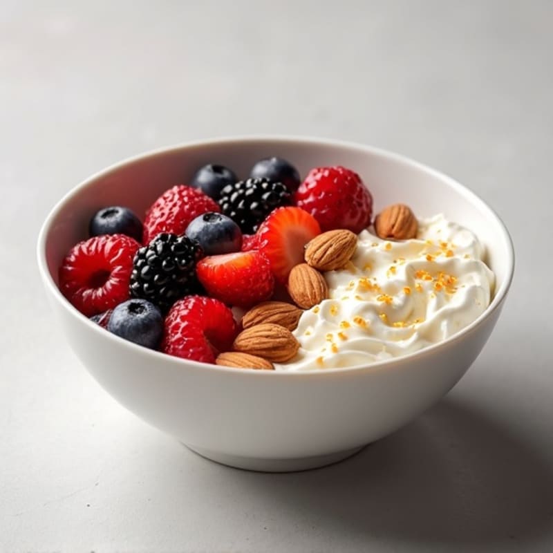 Cottage Cheese and Berry Power Bowl with Almonds