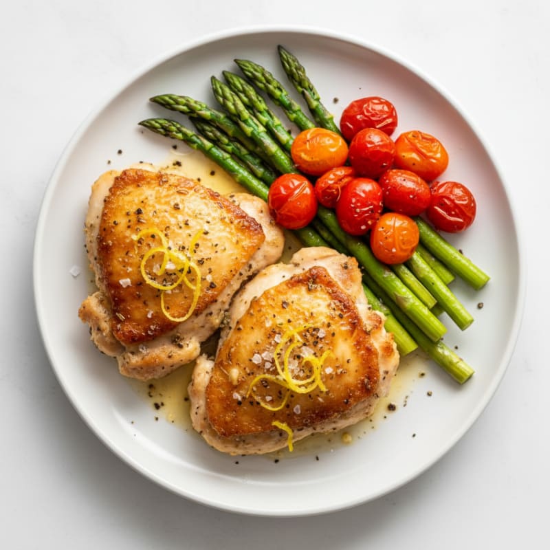 Crispy Lemon Herb Chicken Thighs