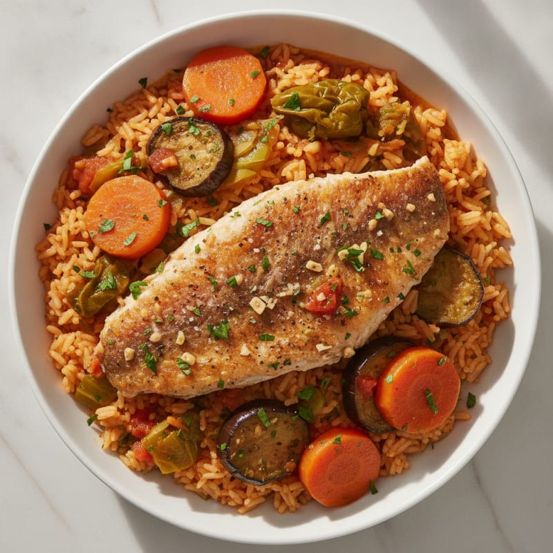 Senegalese Thieboudienne Fish and Rice