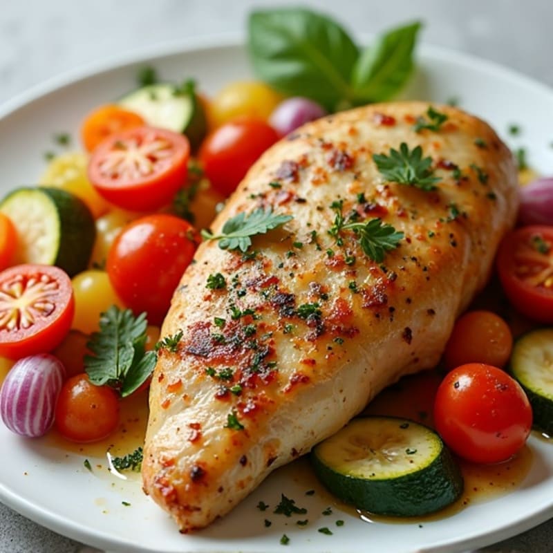 Herb-Roasted Chicken with Mediterranean Vegetables