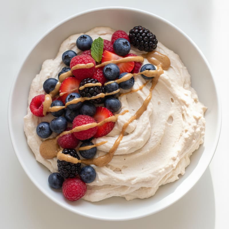 Creamy Greek Yogurt Protein Mousse with Mixed Berries