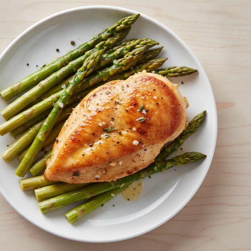 Lemon Herb Roasted Chicken with Asparagus